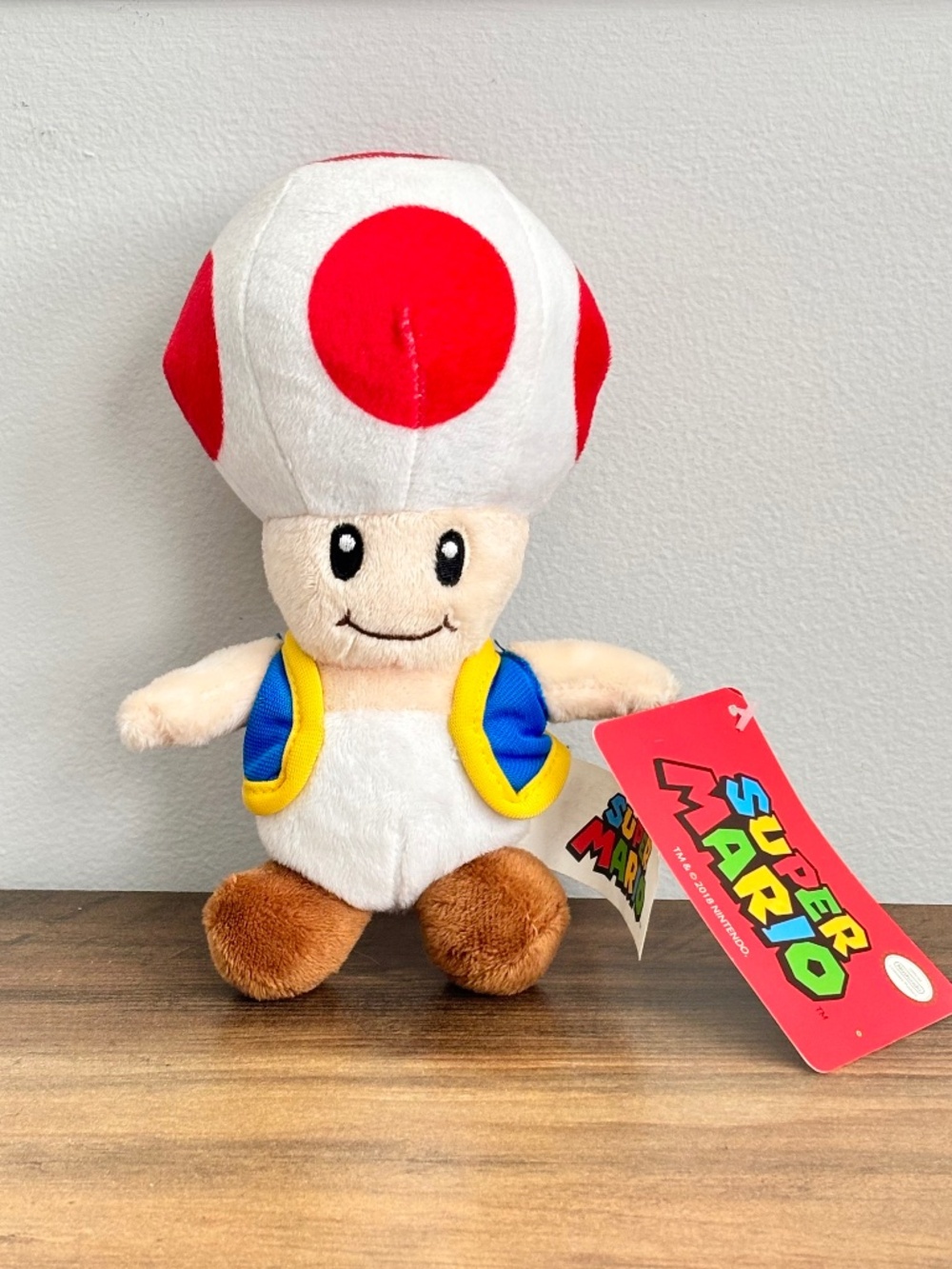 NWT Official Nintendo Super Mario Brothers Toad Plush 2018 Stuffed Animal 7" NEW